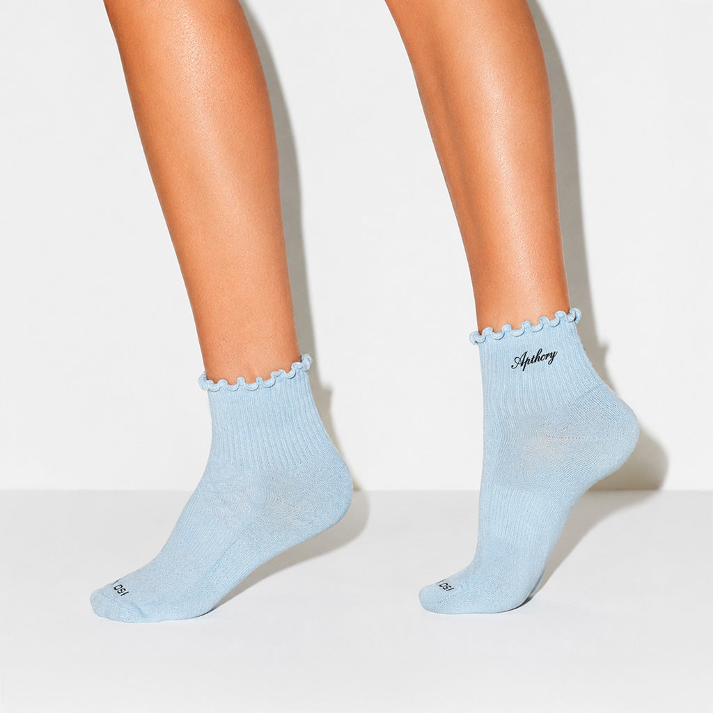 APTHCRY WMNS Lettuce Edge Quarter Socks - Pale Blue - AVBL MRKT (3)