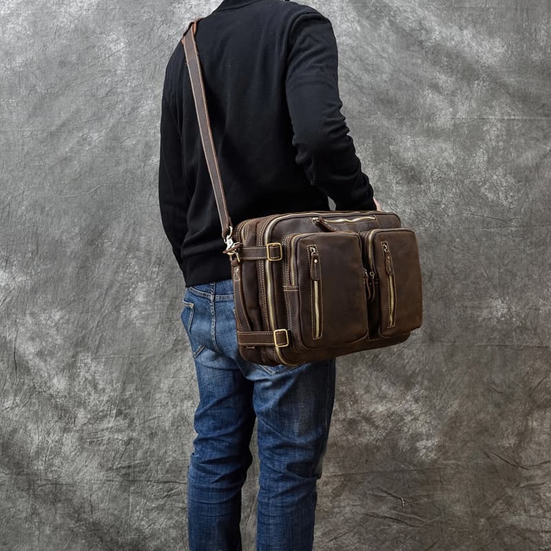 Classy Leather Bags Dublin Leather Backpack Briefcase 2-in-1 - AVBL MRKT (13)