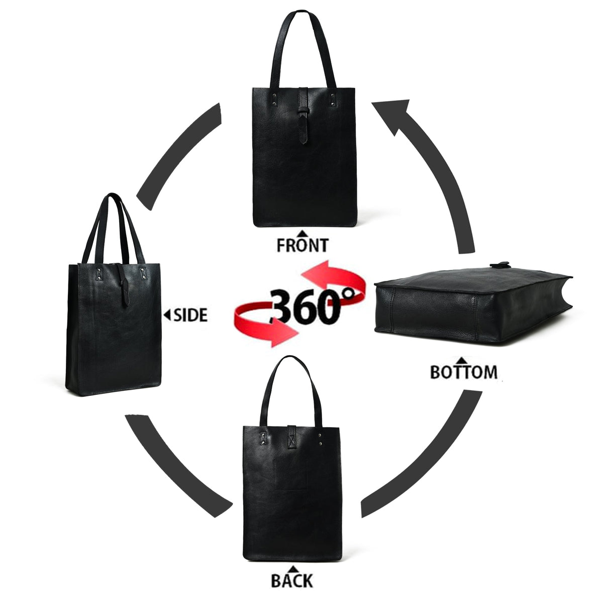 Classy Leather Bags Ebony Elegance Leather Tote - AVBL MRKT (11)
