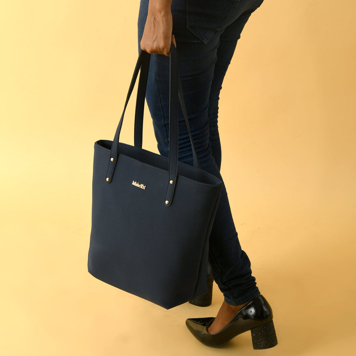 Classy Leather Bags Era Vegan Leather Tote - Navy Blue - AVBL MRKT (8)