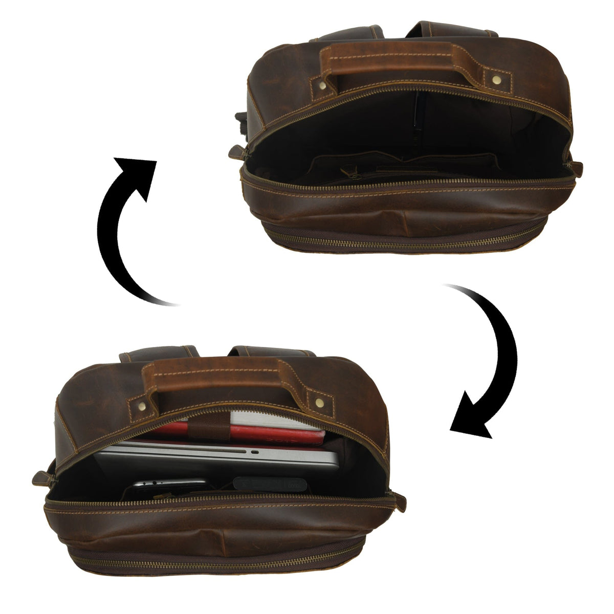 Classy Leather Bags MaheTri Cambridge Unisex Buffalo Leather Backpack - AVBL MRKT (13)