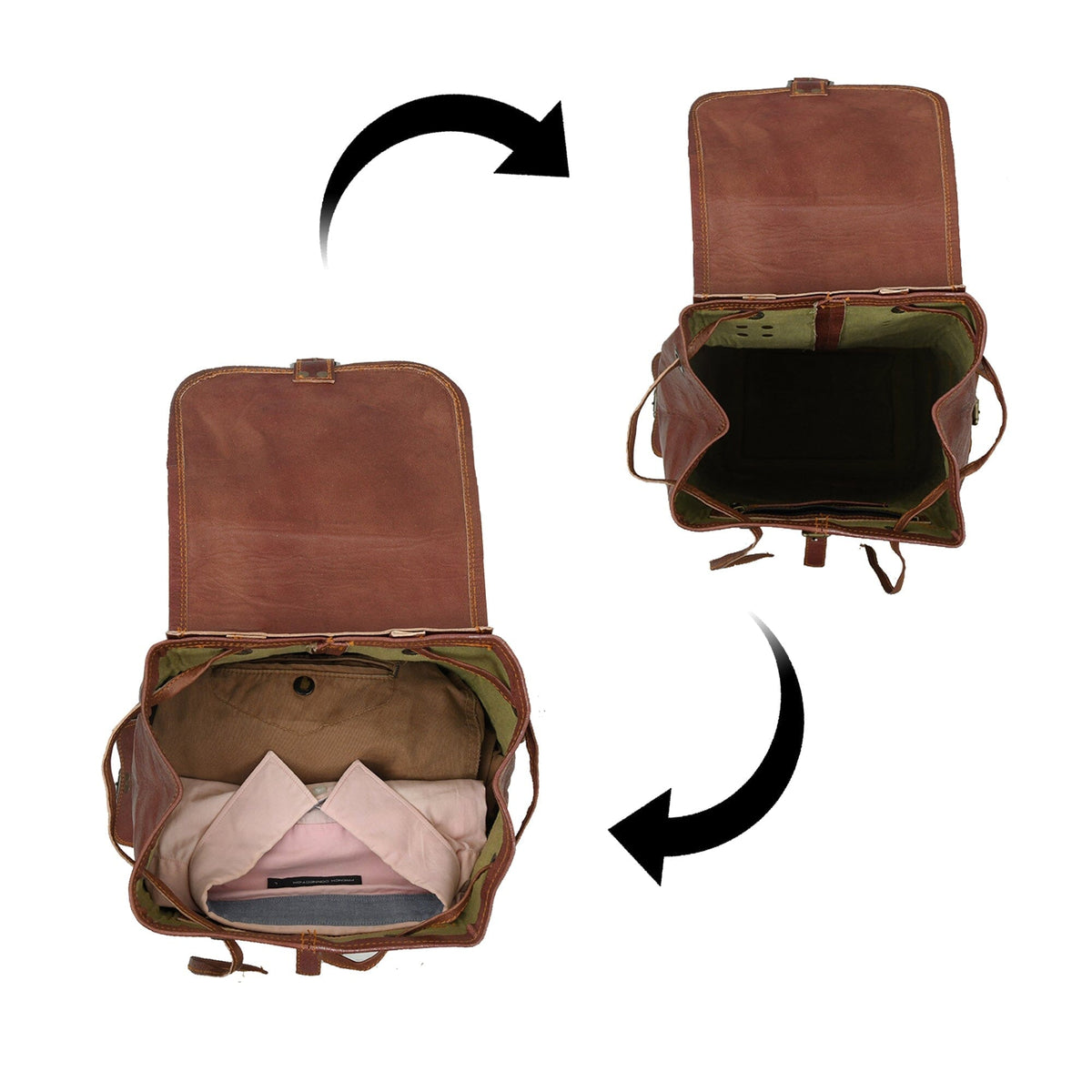 Classy Leather Bags Rictus Hiking Backpack- Walnut Brown - AVBL MRKT (9)