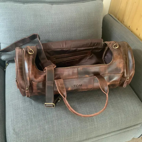 Classy Leather Bags Textured Carter Duffel - AVBL MRKT (7)