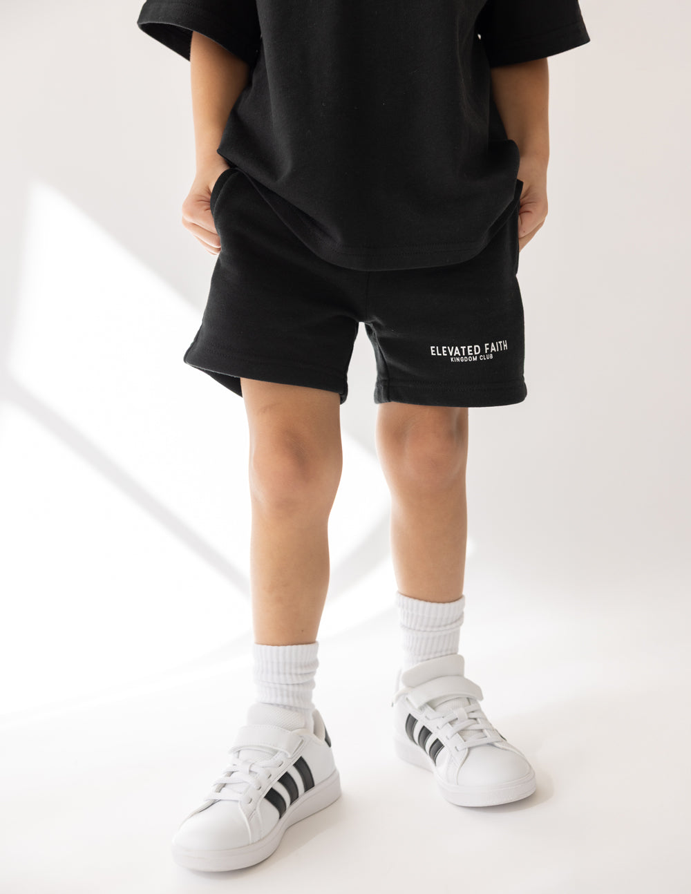 Elevated Faith Kingdom Club Black Kids Short - AVBL MRKT (5)