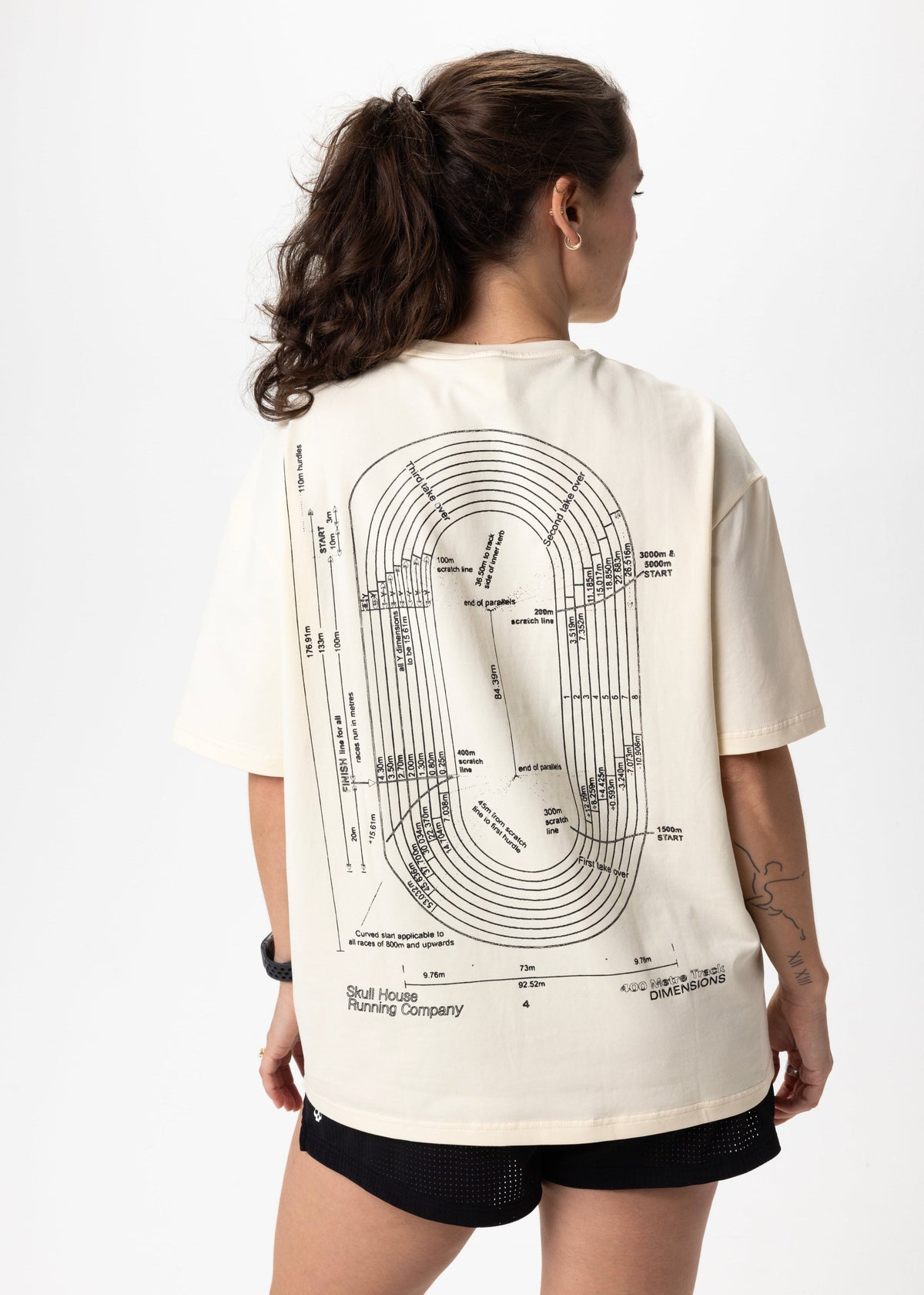 Skull House Running Company DIMENSIONS OVERSIZED TEE, UNISEX - BUTTER - AVBL MRKT (6)