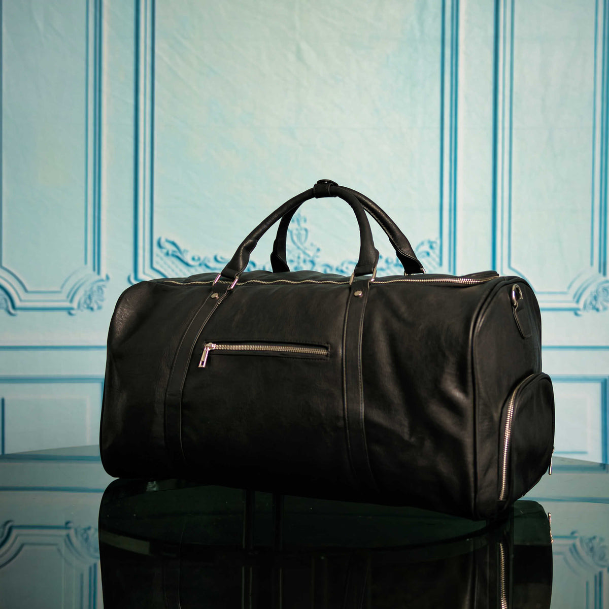 Sole Premise Black Leather Roller Bag Set - AVBL MRKT (13)