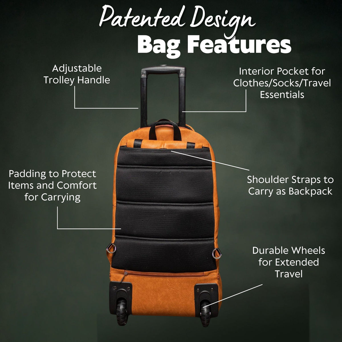Sole Premise Brown Leather Carry-On Patented Roller Bag (Only 150 Made) - AVBL MRKT (9)