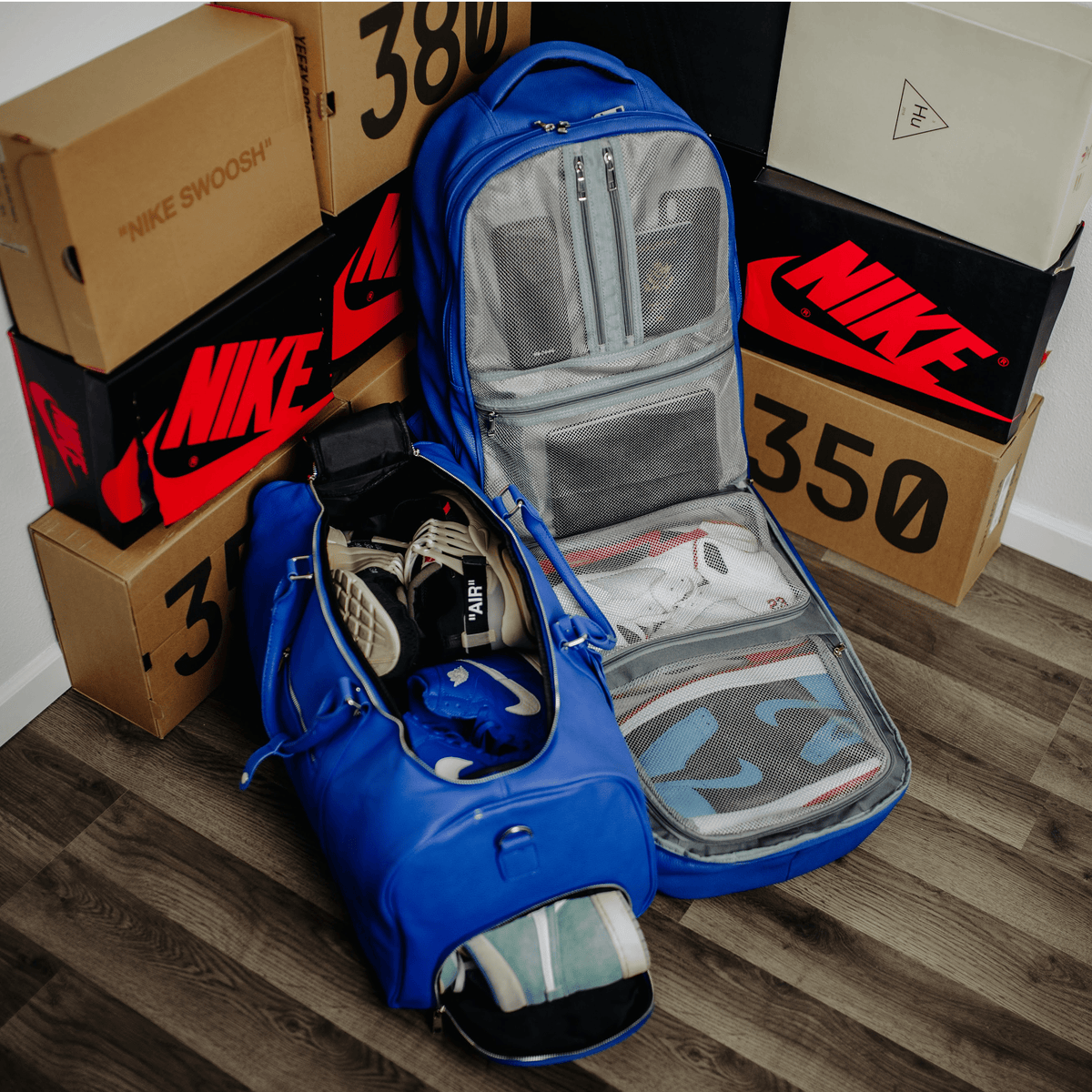 Sole Premise Royal Blue Leather Duffle Bag - AVBL MRKT (9)