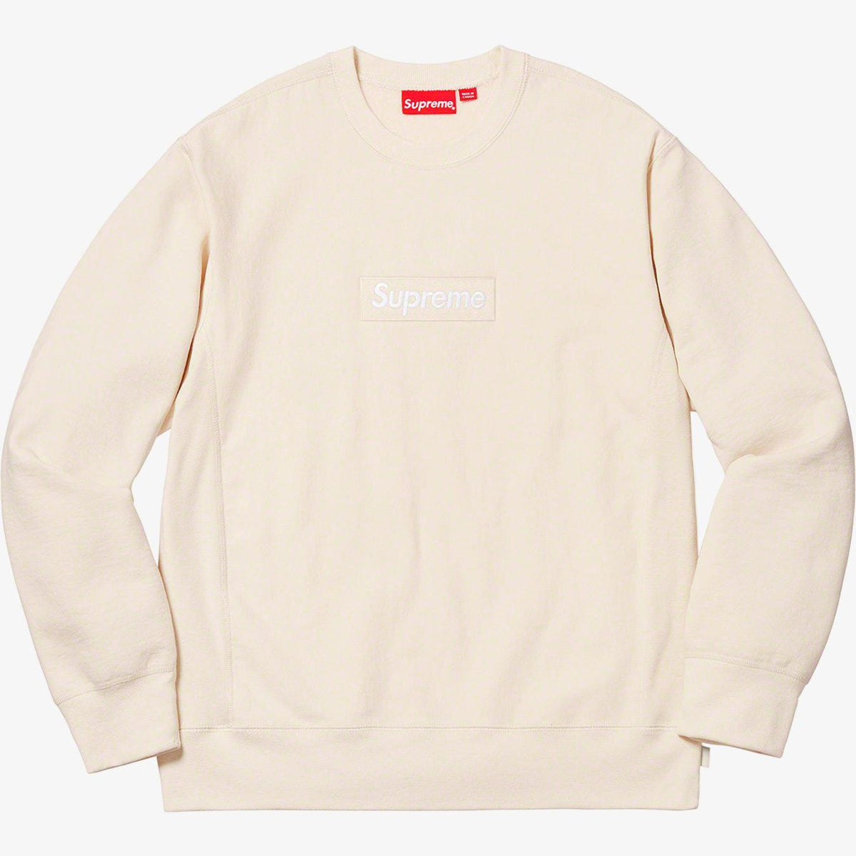 Supreme Crewneck Sweatshirt 'Box Logo' Natural (FW18) - AVBL MRKT (1)