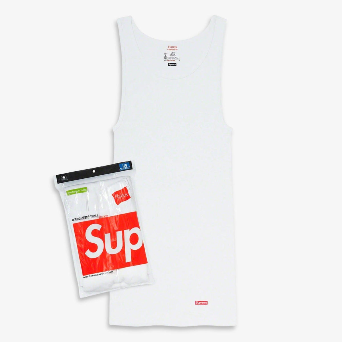 Supreme x Hanes Tagless Tank Tops (Full Pack) White - AVBL MRKT (1)