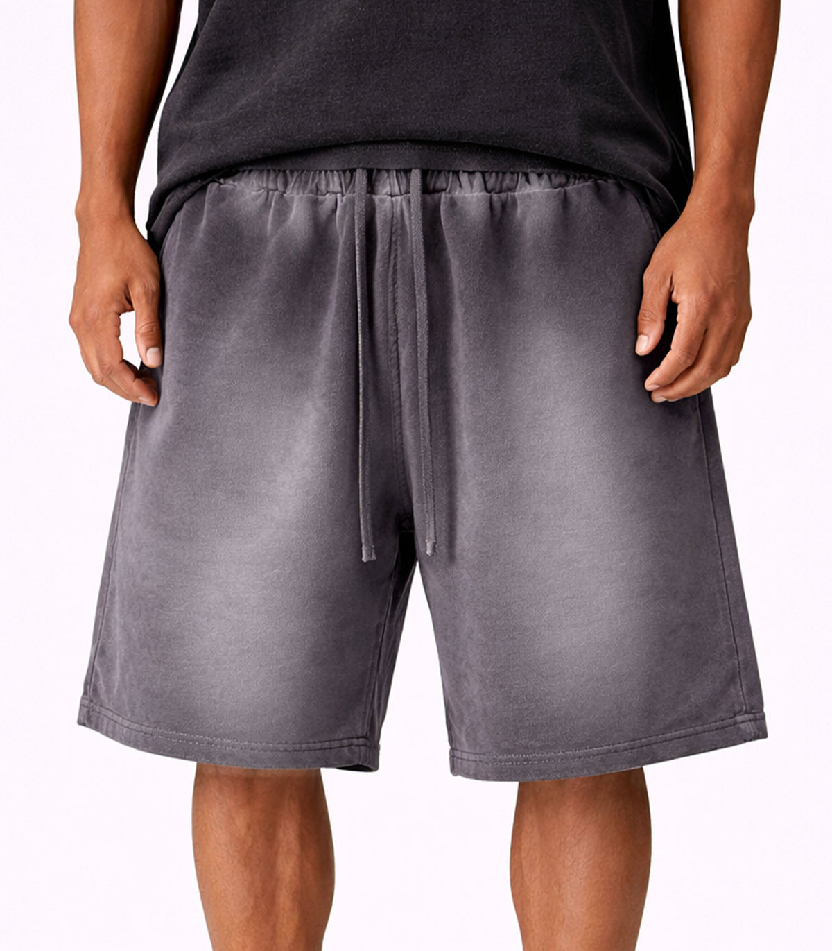 UNDEVELOPED CHARCOAL SUNFADE SWEATSHORTS - AVBL MRKT (2)