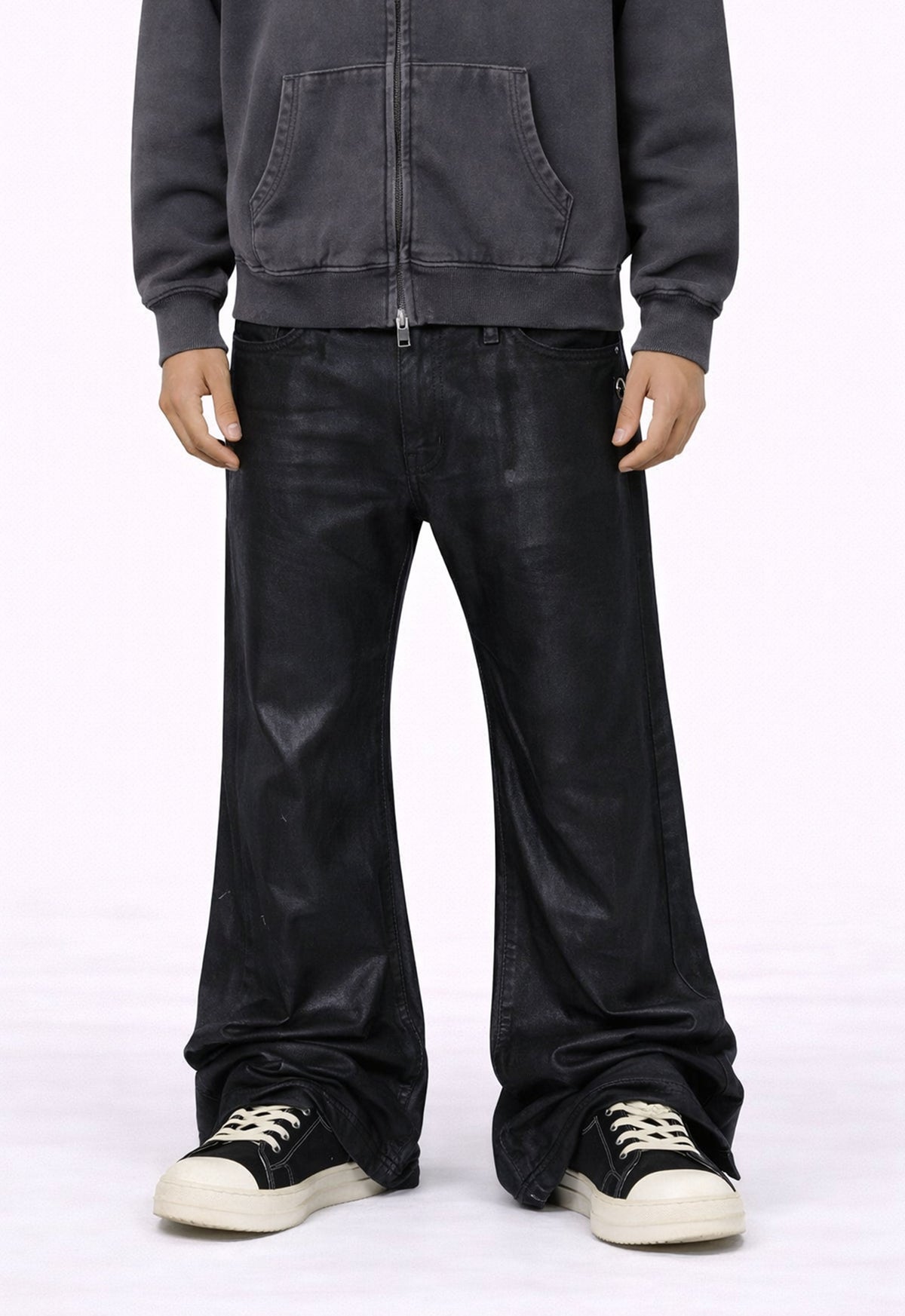 UNDEVELOPED WIDEBOY WAXED FLARE DENIM - AVBL MRKT (2)