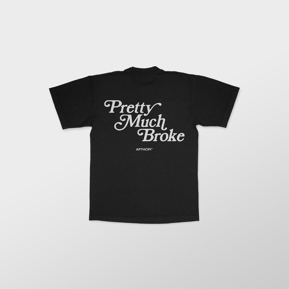 APTHCRY Pretty Much Broke® Puff Print Tee - Black - AVBL MRKT (4)