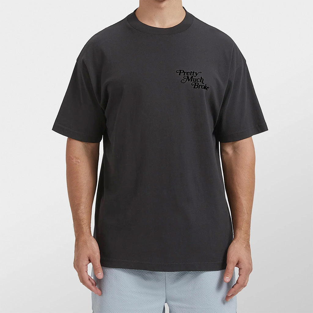 APTHCRY Pretty Much Broke® Puff Print Tee - Vintage Black w/ Black - AVBL MRKT (2)