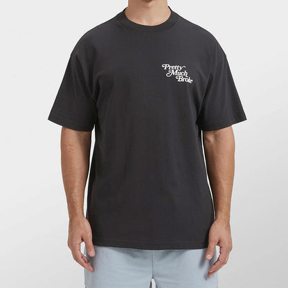 APTHCRY Pretty Much Broke® Puff Print Tee - Vintage Black w/ White - AVBL MRKT (2)