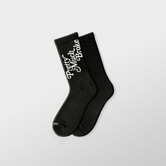APTHCRY Pretty Much Broke Socks - Black - AVBL MRKT (1)