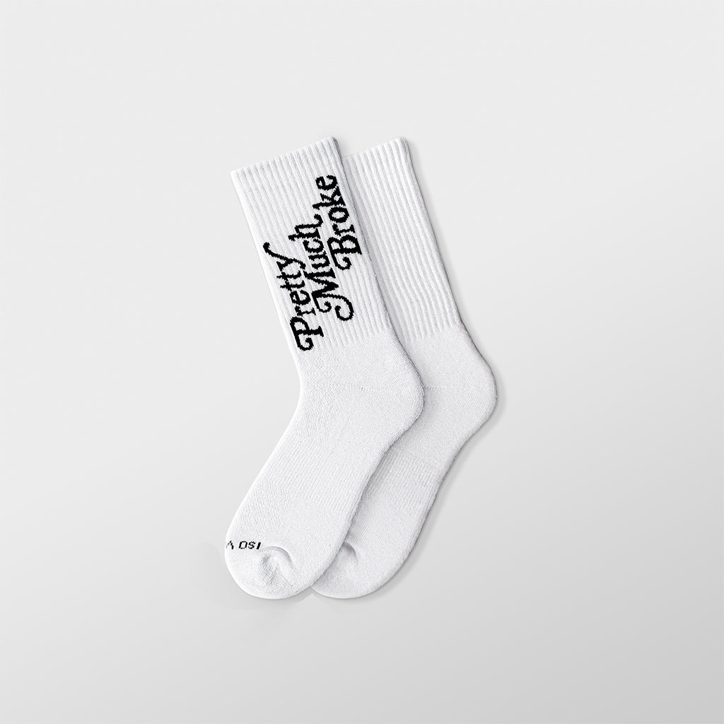 APTHCRY Pretty Much Broke Socks - White - AVBL MRKT (1)