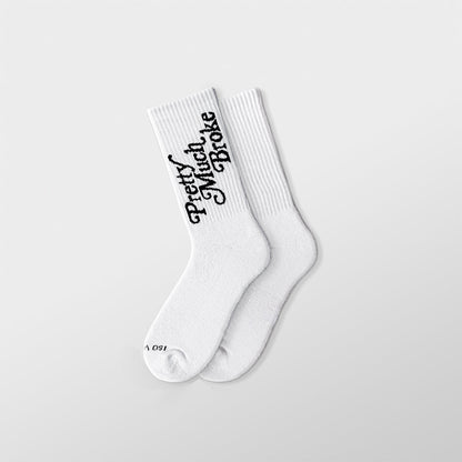 APTHCRY Pretty Much Broke Socks - White - AVBL MRKT (1)