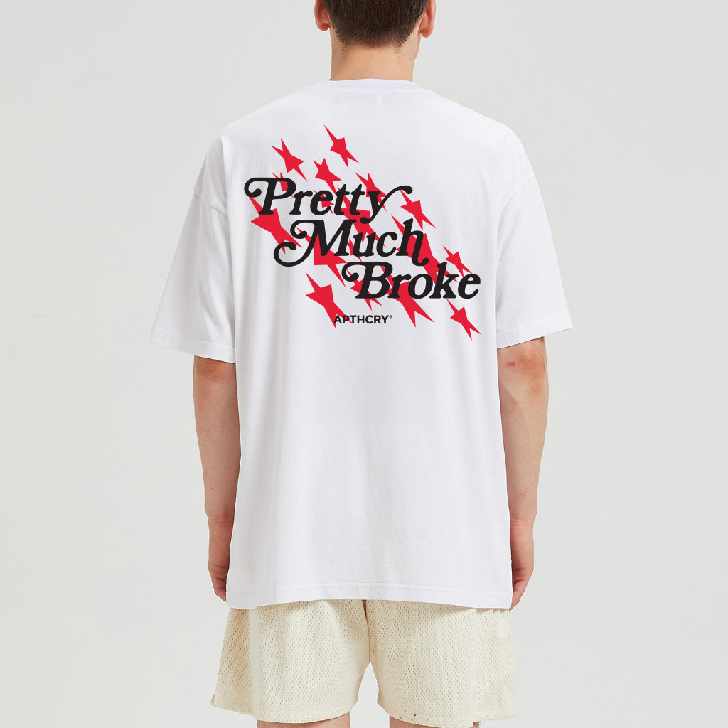 APTHCRY Pretty Much Broke® USA Tee - White - AVBL MRKT (1)