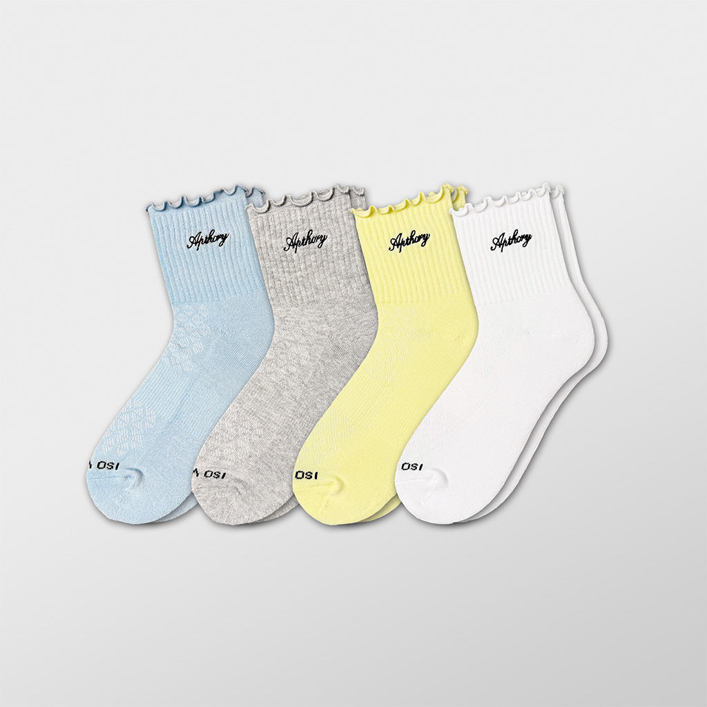 APTHCRY WMNS Lettuce Edge Quarter Socks 4 pack - AVBL MRKT (1)