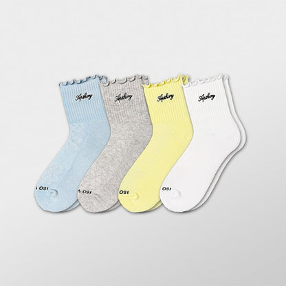 APTHCRY WMNS Lettuce Edge Quarter Socks 4 pack - AVBL MRKT (1)