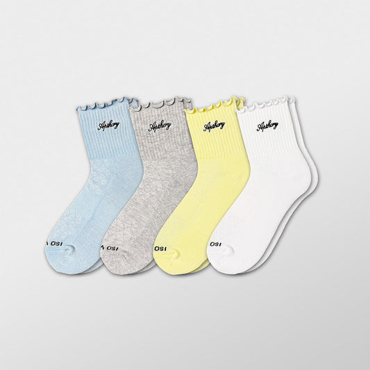 APTHCRY WMNS Lettuce Edge Quarter Socks 4 pack - AVBL MRKT (1)