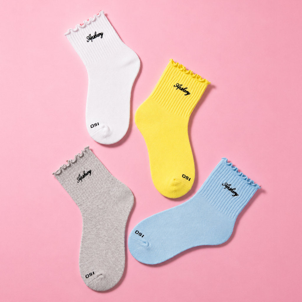 APTHCRY WMNS Lettuce Edge Quarter Socks 4 pack - AVBL MRKT (2)