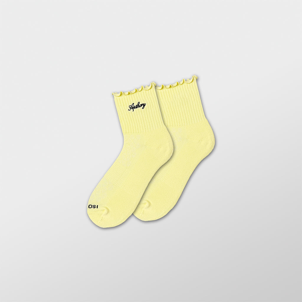APTHCRY WMNS Lettuce Edge Quarter Socks - Butter Yellow - AVBL MRKT (1)