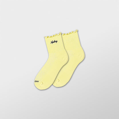 APTHCRY WMNS Lettuce Edge Quarter Socks - Butter Yellow - AVBL MRKT (1)
