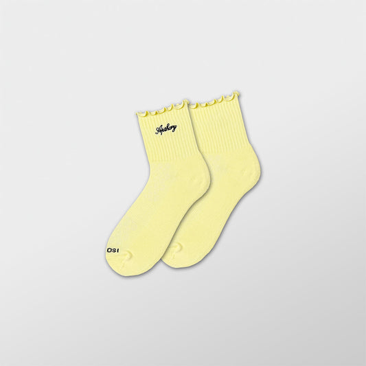 APTHCRY WMNS Lettuce Edge Quarter Socks - Butter Yellow - AVBL MRKT (1)