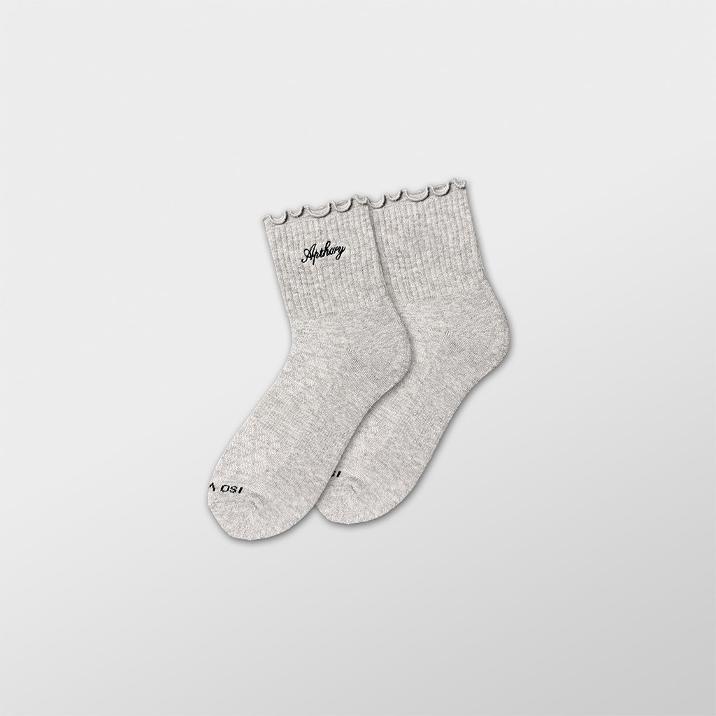 APTHCRY WMNS Lettuce Edge Quarter Socks - Heather Gray - AVBL MRKT (1)