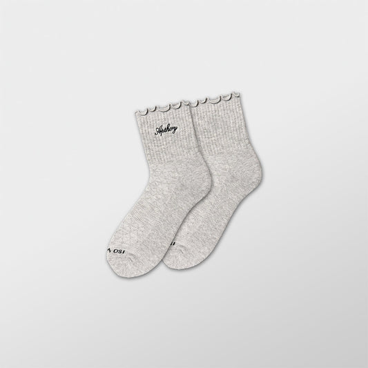APTHCRY WMNS Lettuce Edge Quarter Socks - Heather Gray - AVBL MRKT (1)