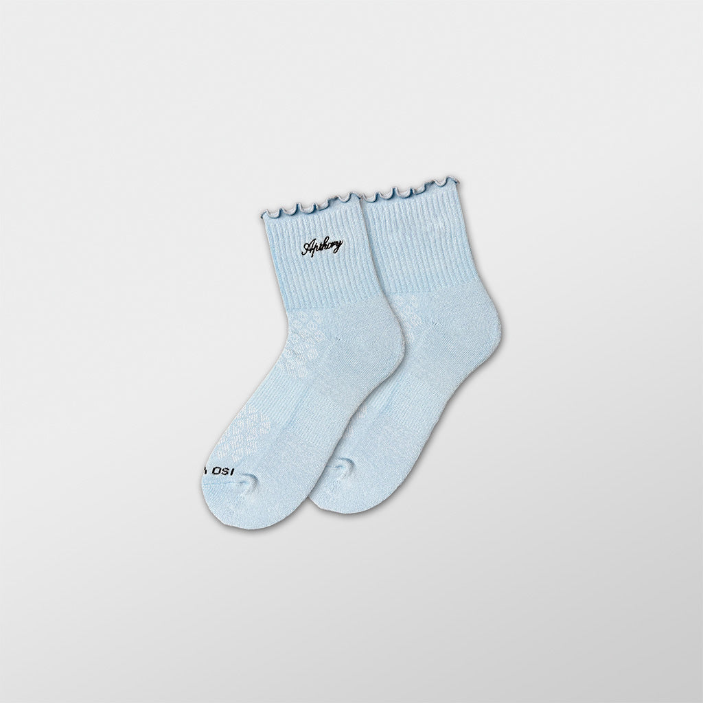 APTHCRY WMNS Lettuce Edge Quarter Socks - Pale Blue - AVBL MRKT (1)