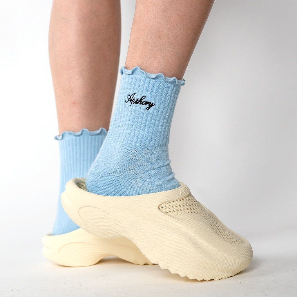 APTHCRY WMNS Lettuce Edge Quarter Socks - Pale Blue - AVBL MRKT (2)