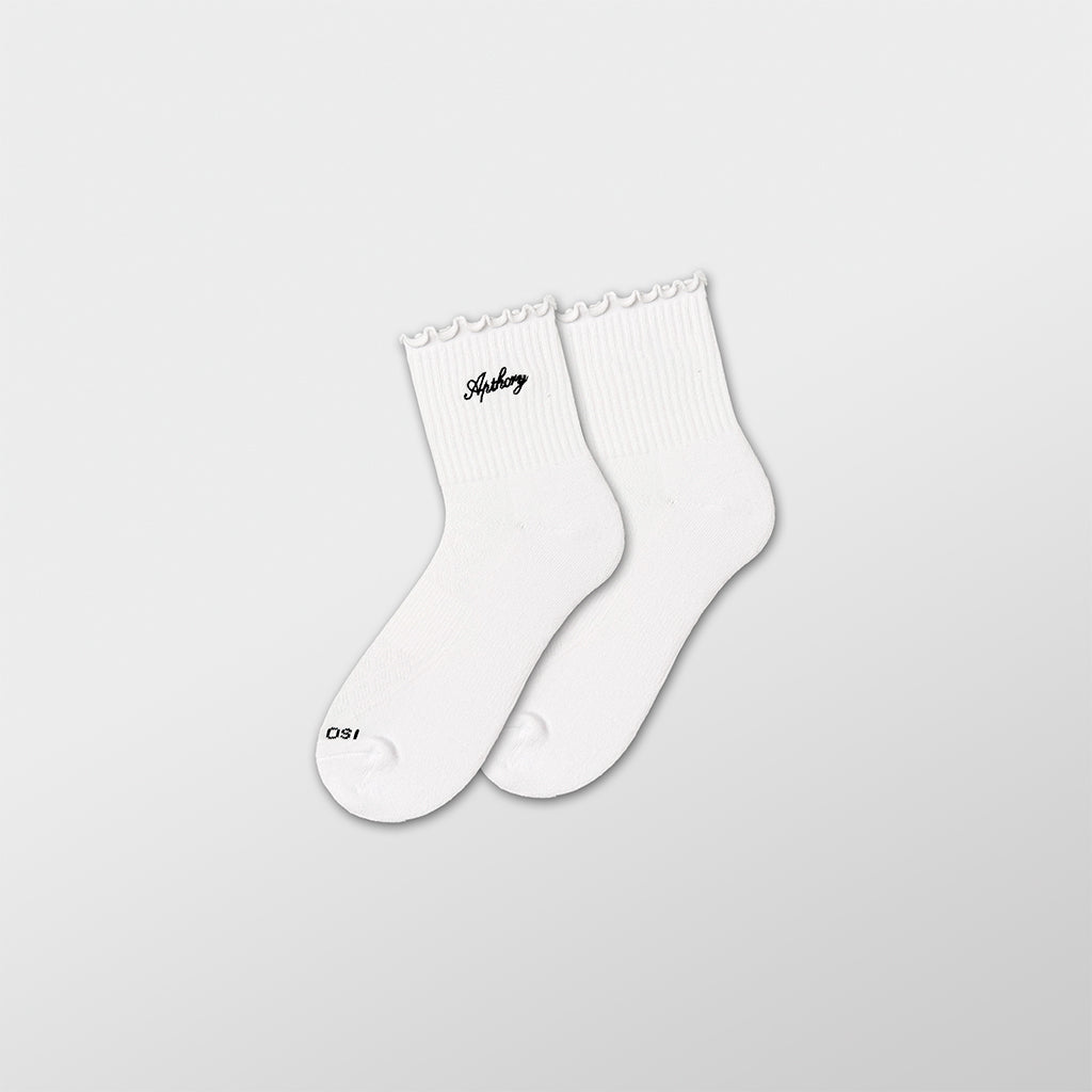 APTHCRY WMNS Lettuce Edge Quarter Socks - White - AVBL MRKT (1)