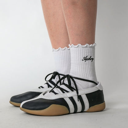APTHCRY WMNS Lettuce Edge Quarter Socks - White - AVBL MRKT (2)