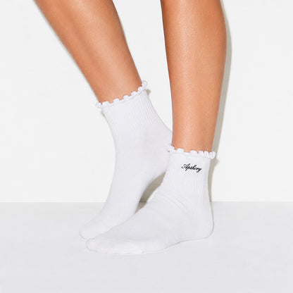 APTHCRY WMNS Lettuce Edge Quarter Socks - White - AVBL MRKT (3)