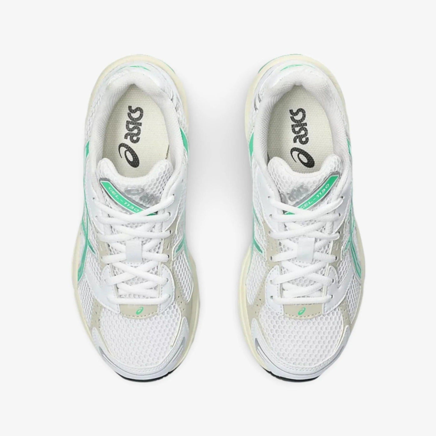 ASICS Gel-1130 'White / Malachite Green' (2023) (Womens) [1202A164-114] Athletic Casual Fashion Running Sports Sneakers in White / Malachite Green / Cream for Unisex Adult Female Ladies Girls WMNS - AVBL MRKT (7)