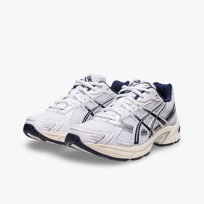 ASICS Gel-1130 'White / Midnight Navy' (2023) (Womens) [1202A164-110] Athletic Casual Fashion Running Sports Sneakers in White / Midnight Navy / Pure Silver for Unisex Adult Female Ladies Girls WMNS - AVBL MRKT (1)