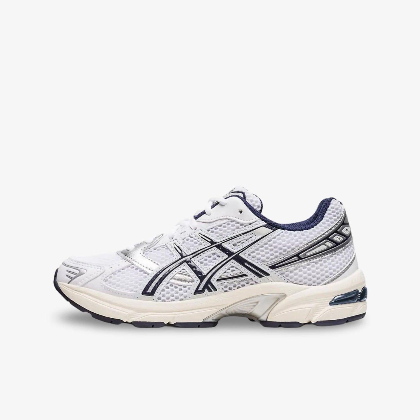 ASICS Gel-1130 'White / Midnight Navy' (2023) (Womens) [1202A164-110] Athletic Casual Fashion Running Sports Sneakers in White / Midnight Navy / Pure Silver for Unisex Adult Female Ladies Girls WMNS - AVBL MRKT (2)