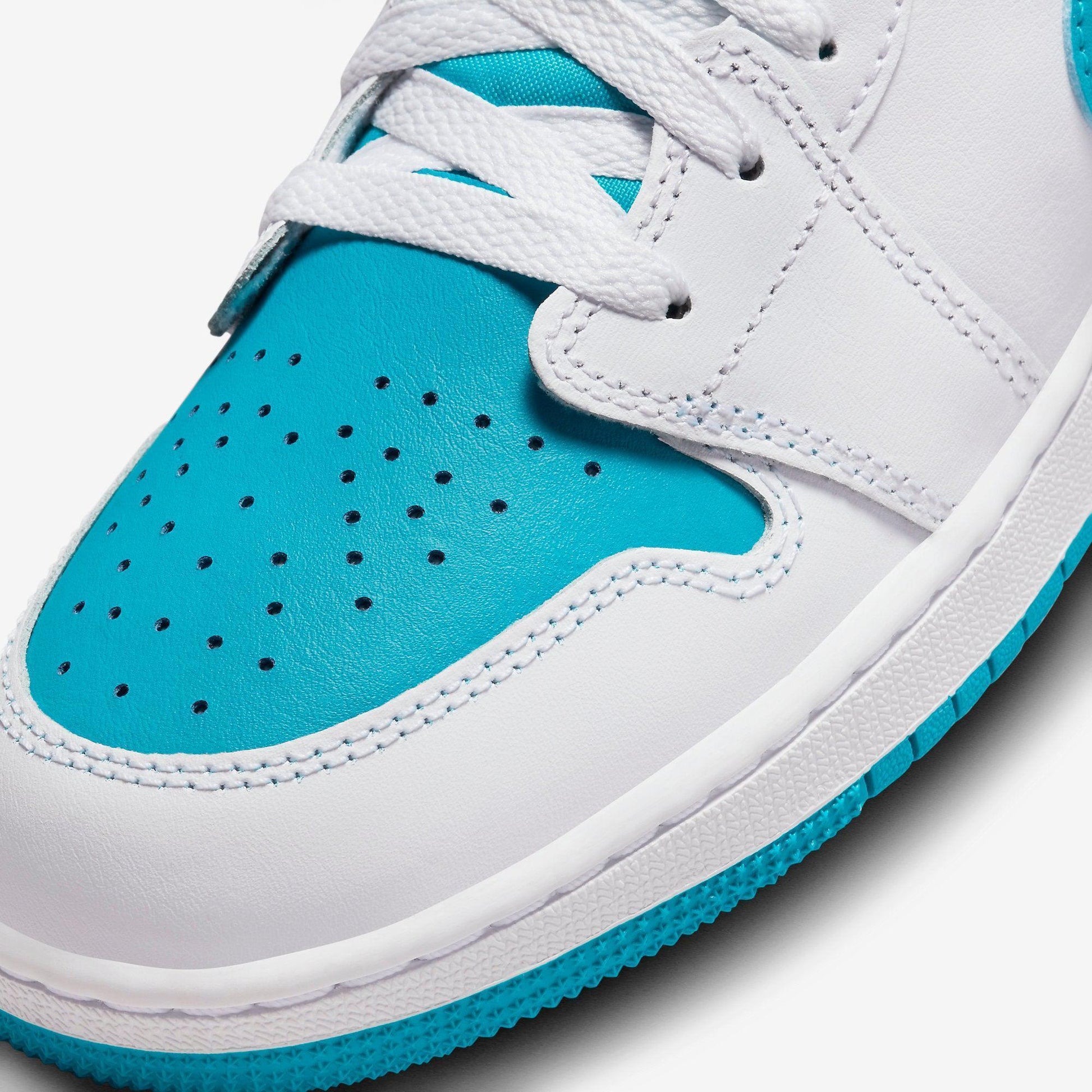 Air Jordan 1 Low 'Aquatone' (2023) (GS) [553560-174] Athletic Basketball Sports Sneakers in Aquatone / Celestial Gold - White for Unisex Youth Kids Junior Boys Girls - AVBL MRKT (7)