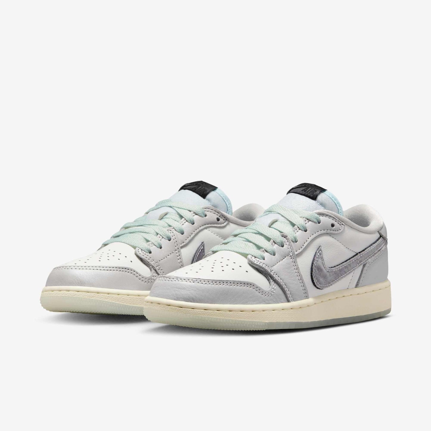 Air Jordan 1 Low OG CNY 'Year of the Snake' (2025) (GS) [HF3207-100] Athletic Basketball Sports Sneakers in Summit White / Photon Dust - Barely Green for Unisex Youth Kids Junior Boys Girls - AVBL MRKT (1)