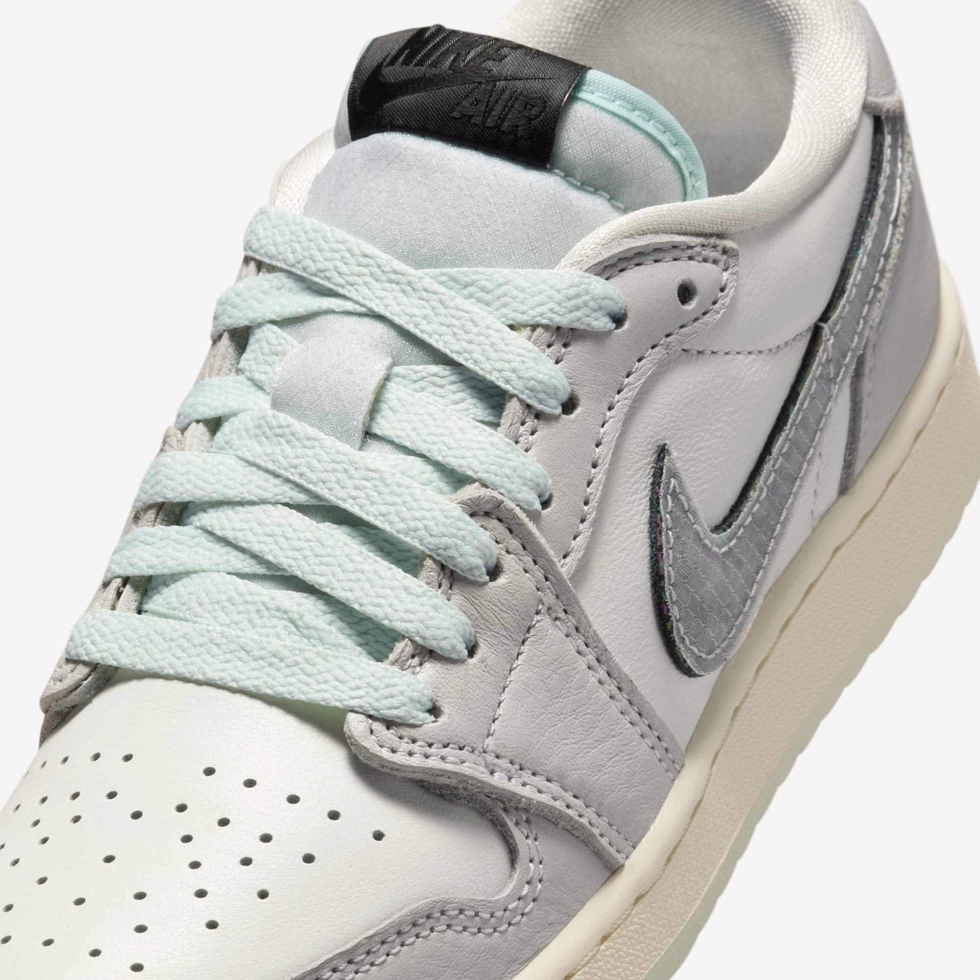 Air Jordan 1 Low OG CNY 'Year of the Snake' (2025) (GS) [HF3207-100] Athletic Basketball Sports Sneakers in Summit White / Photon Dust - Barely Green for Unisex Youth Kids Junior Boys Girls - AVBL MRKT (7)