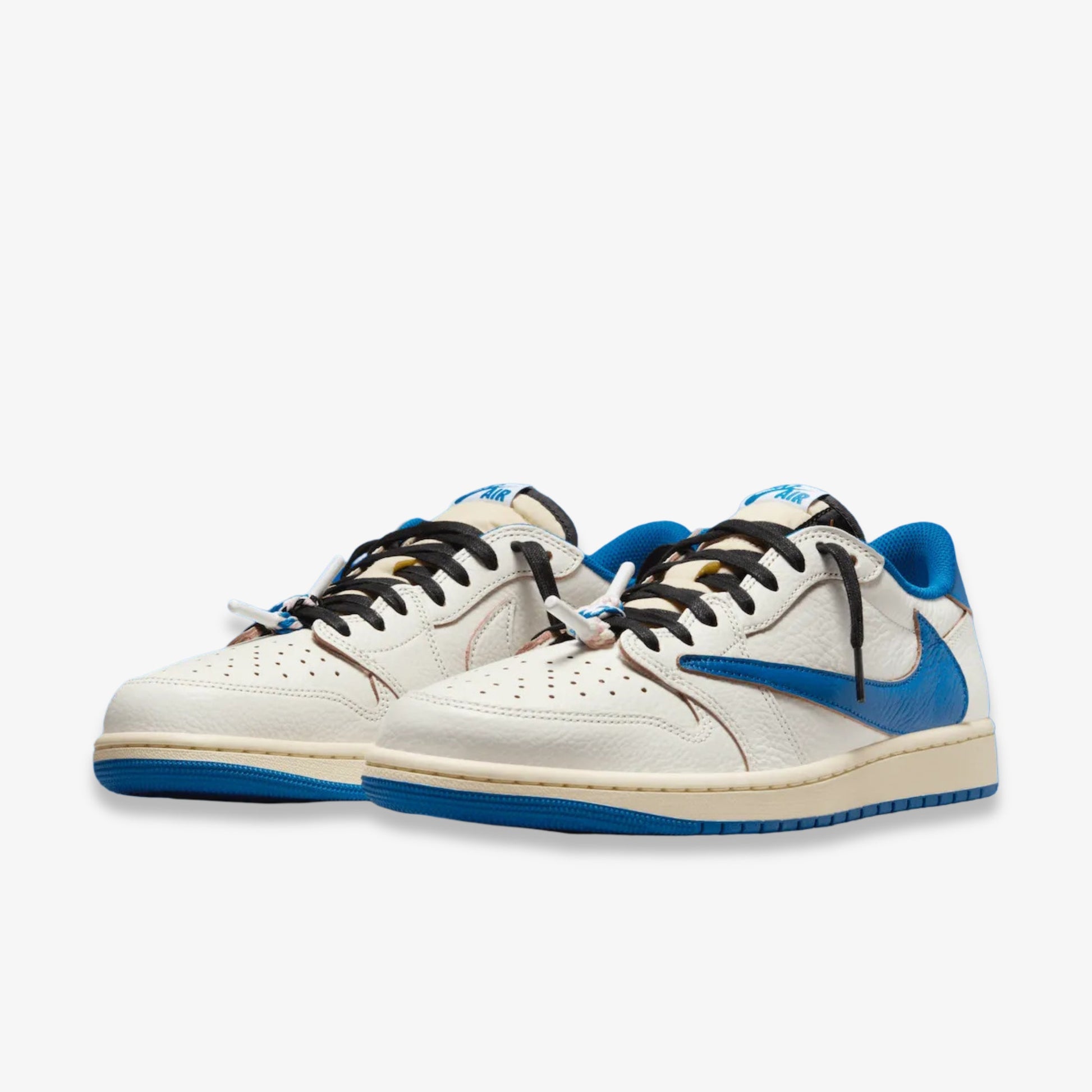 Air Jordan 1 Low OG SP x Travis Scott x Fragment Design 'Sail / Military Blue' (2025) [DM7866-104] Athletic Basketball Sports Sneakers in Sail / Military Blue - Black for Unisex Adult Mens - AVBL MRKT (1)