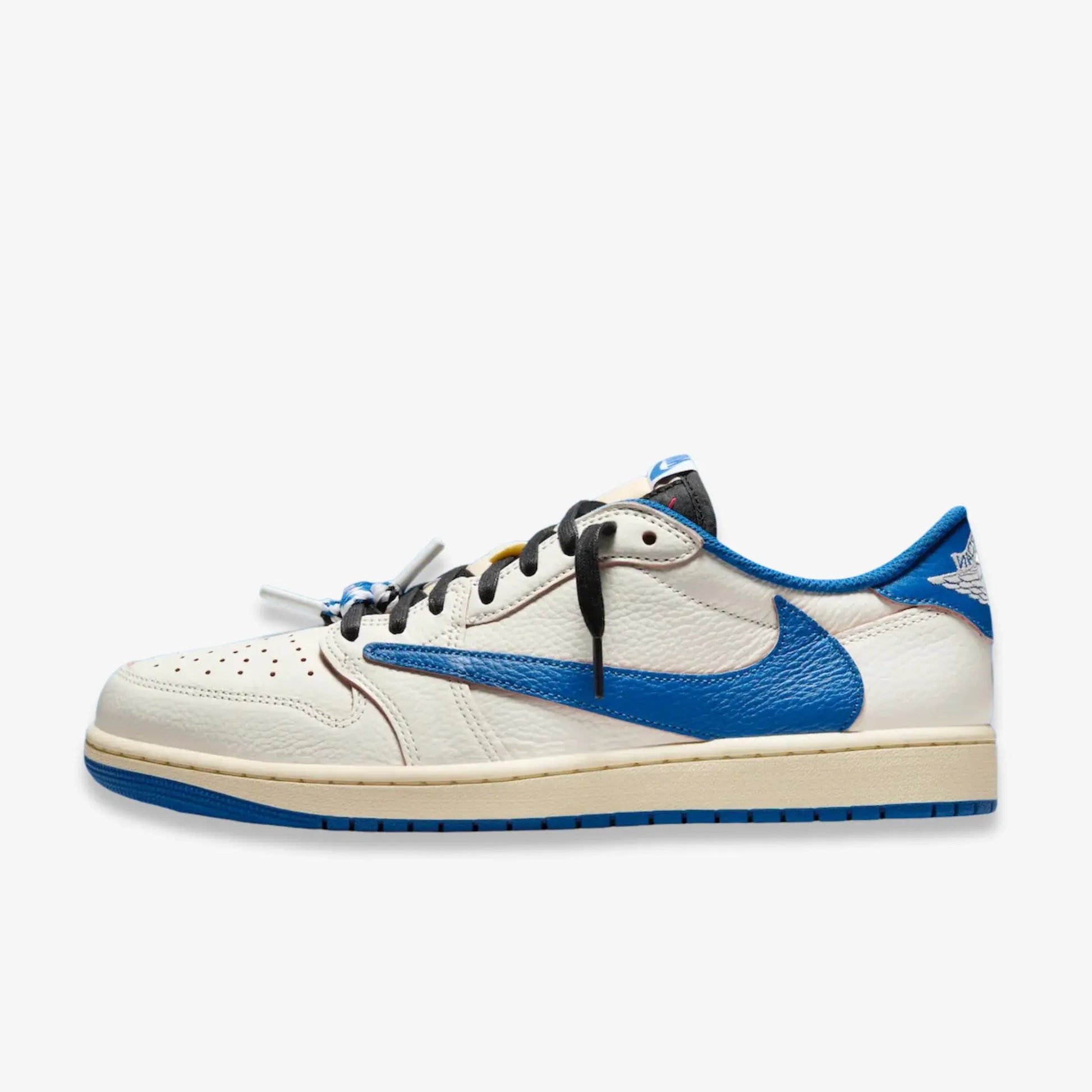 Air Jordan 1 Low OG SP x Travis Scott x Fragment Design 'Sail / Military Blue' (2025) [DM7866-104] Athletic Basketball Sports Sneakers in Sail / Military Blue - Black for Unisex Adult Mens - AVBL MRKT (2)