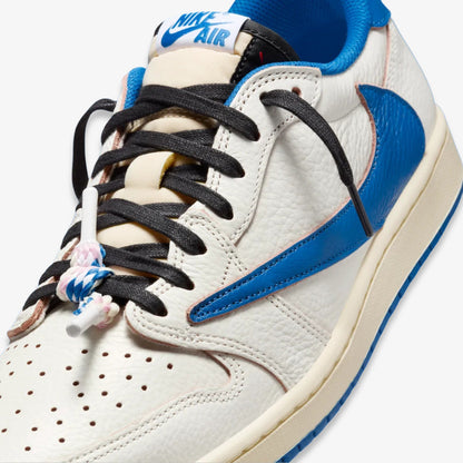 Air Jordan 1 Low OG SP x Travis Scott x Fragment Design 'Sail / Military Blue' (2025) [DM7866-104] Athletic Basketball Sports Sneakers in Sail / Military Blue - Black for Unisex Adult Mens - AVBL MRKT (7)
