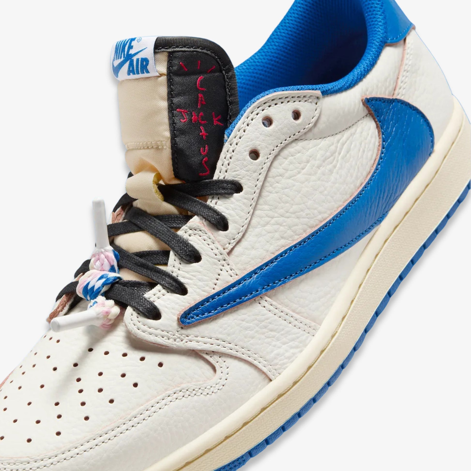 Air Jordan 1 Low OG SP x Travis Scott x Fragment Design 'Sail / Military Blue' (2025) [DM7866-104] Athletic Basketball Sports Sneakers in Sail / Military Blue - Black for Unisex Adult Mens - AVBL MRKT (8)