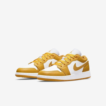 Air Jordan 1 Low 'Pollen' (2021) (GS) [553560-171] Athletic Basketball Sports Sneakers in White / Pollen for Unisex Youth Kids Junior Boys Girls - AVBL MRKT (1)