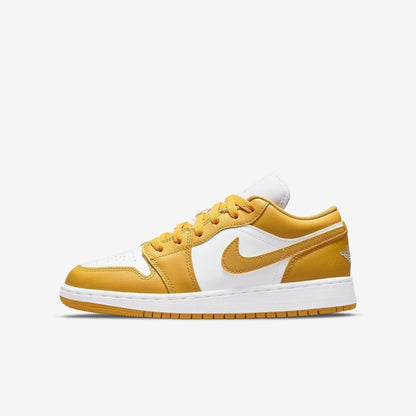 Air Jordan 1 Low 'Pollen' (2021) (GS) [553560-171] Athletic Basketball Sports Sneakers in White / Pollen for Unisex Youth Kids Junior Boys Girls - AVBL MRKT (2)