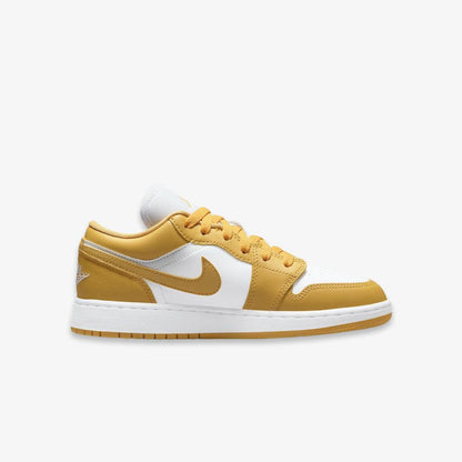 Air Jordan 1 Low 'Pollen' (2021) (GS) [553560-171] Athletic Basketball Sports Sneakers in White / Pollen for Unisex Youth Kids Junior Boys Girls - AVBL MRKT (4)
